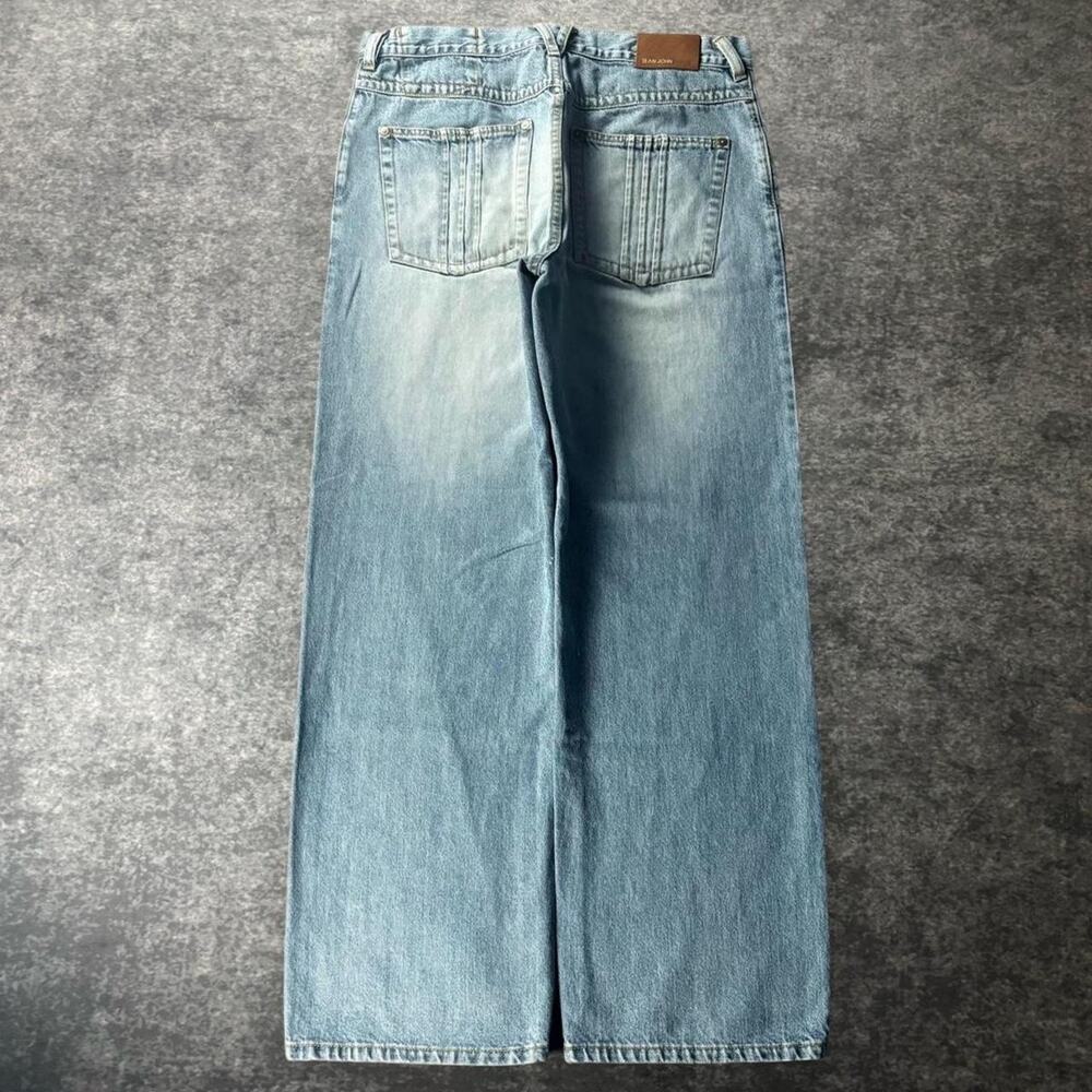 Vintage Sean John Denim Jeans Mens 34 Baggy Wide Leg Y2K Hip Hop Light Wash